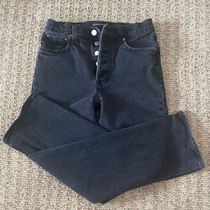 Denim Forum High-Rise Straight Black Jeans